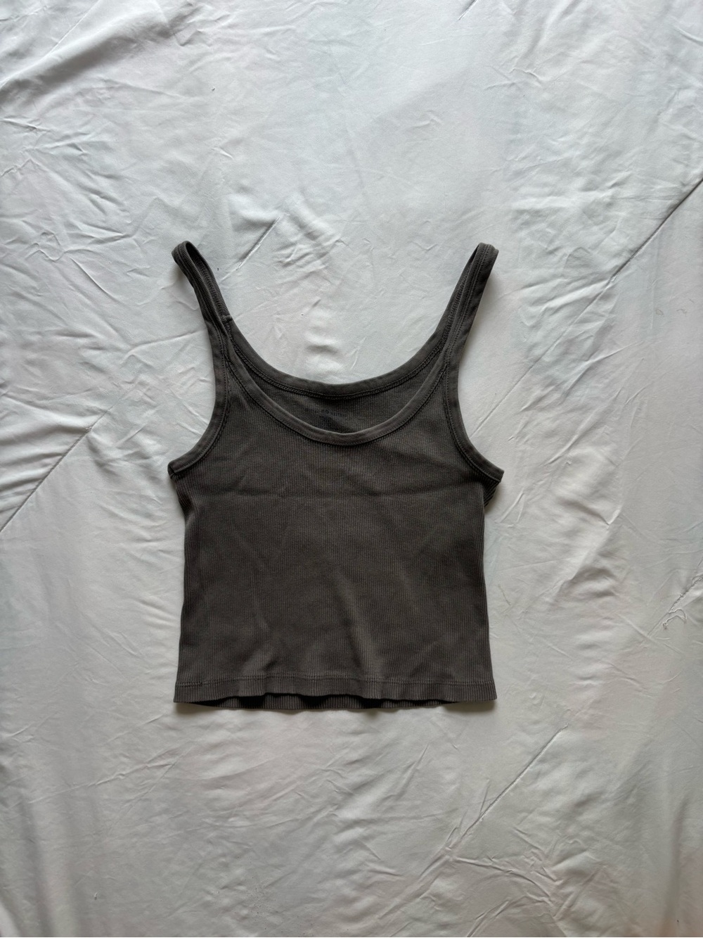 brandy grey ribbed tank